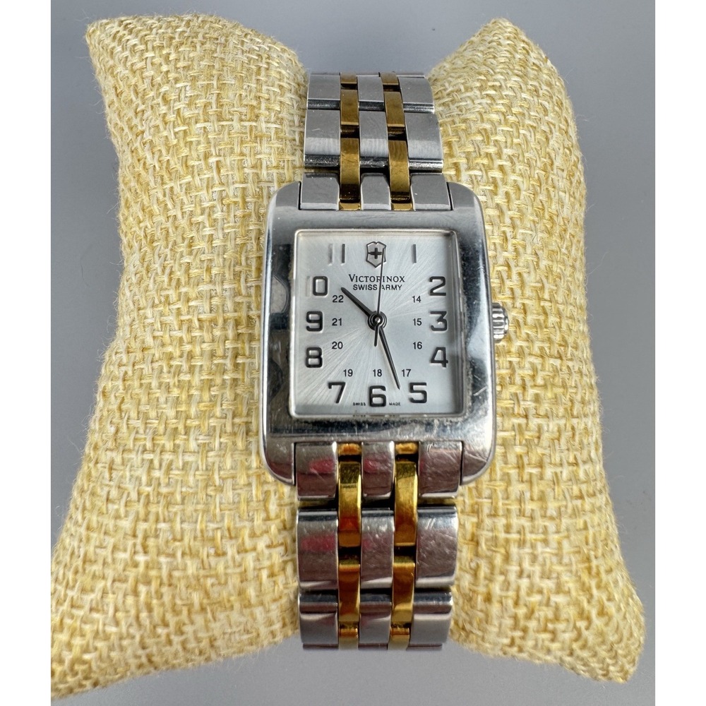 Victorinox Swiss Army Alliance 24168 Two Tone Rectangle Quartz Watch 6.75"